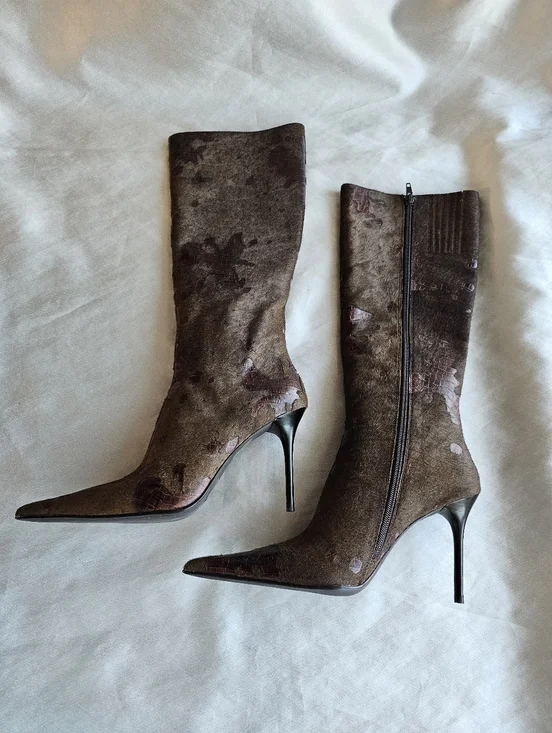 Jeffrey Campbell Proposal Boots in in Brown Croc Sz 6.5 - Picture 15 of 16